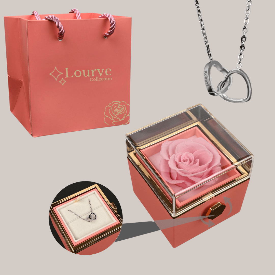 Rosa Eterna y Collar Personalizado - Lourve Collection - Lourve Collection - Rosa Eterna y Collar Personalizado