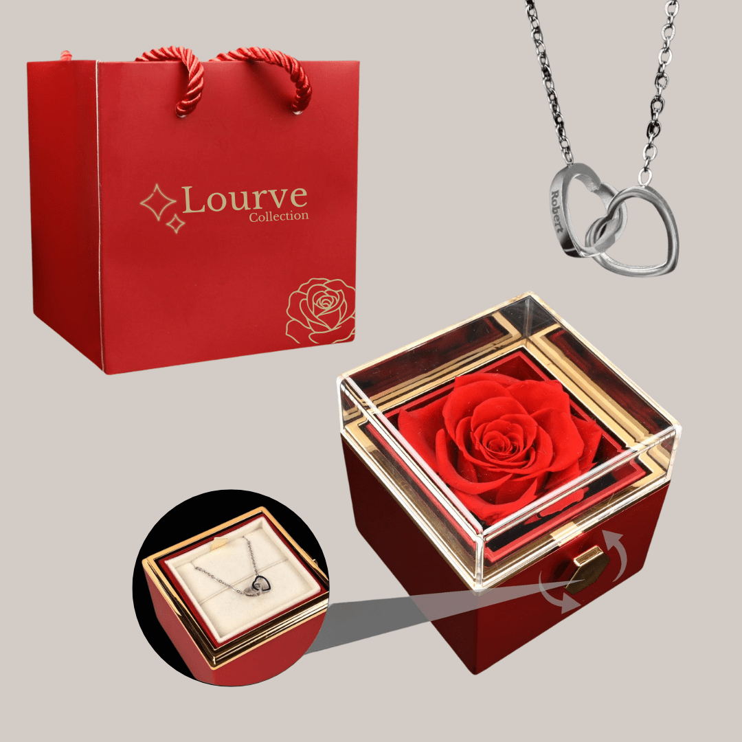 Rosa Eterna y Collar Personalizado - Lourve Collection - Lourve Collection - Rosa Eterna y Collar Personalizado