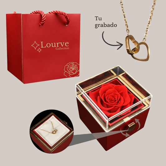 Rosa Eterna y Collar Personalizado - Lourve Collection - Lourve Collection - Rosa Eterna y Collar Personalizado